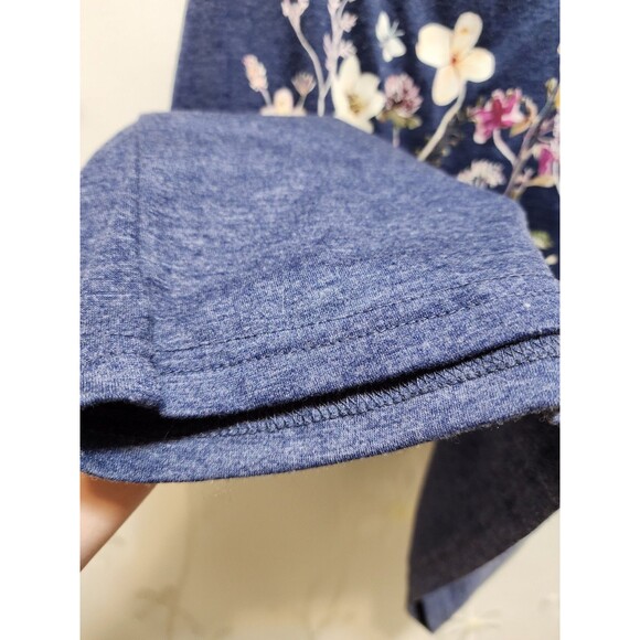 Womens Blue Medium Tank Top Racer Back Boho Floral Bloom Summer Garden Grapic - Picture 5 of 11